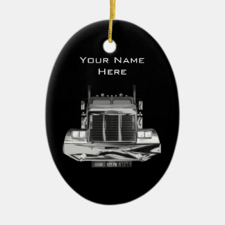 YOUR NAME HERE - Custom Rear-View Mirror Truck Ceramic Ornament