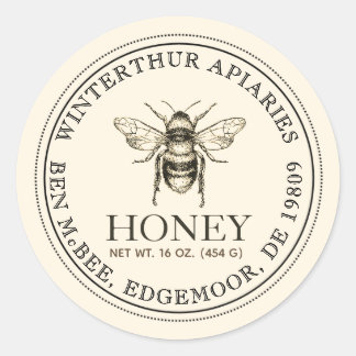 Your Name Here Editable White Honey Jar Bee Label