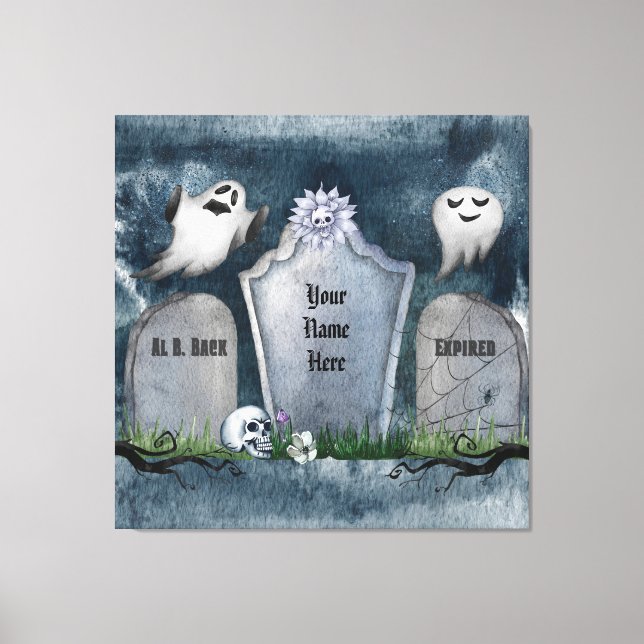 Your Name Here Spooky Creepy Halloween  Canvas Print (Front)