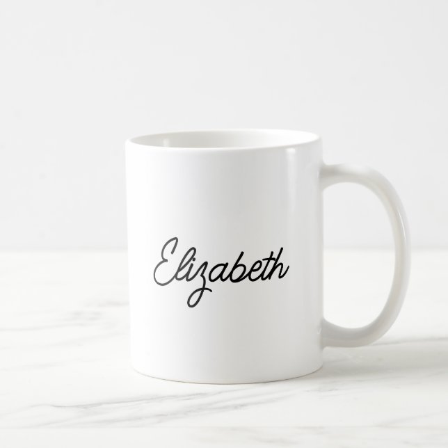 Your Name Here Template Elegant Hand Script Coffee Mug (Right)