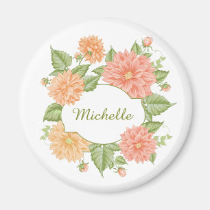 Your Name in a Flower Frame magnets