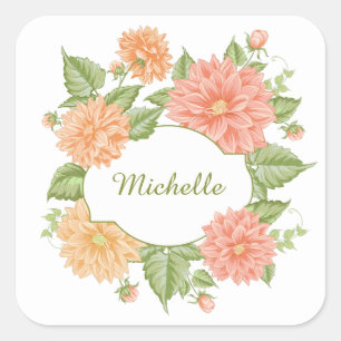 Your Name in a Flower Frame stickers