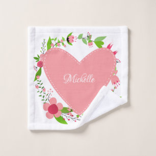 Your Name in a Heart wash cloth