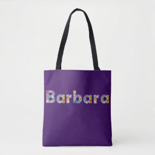 Your name in artsy floral letters / Barbara Tote B Bag