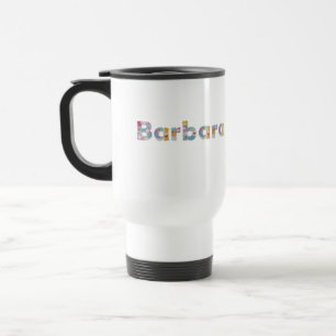 Your name in artsy floral letters / Barbara Travel Mug