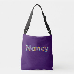 Your name in artsy floral letters / Nancy Crossbody Bag