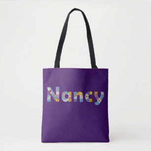 Your name in artsy floral letters / Nancy Tote Bag