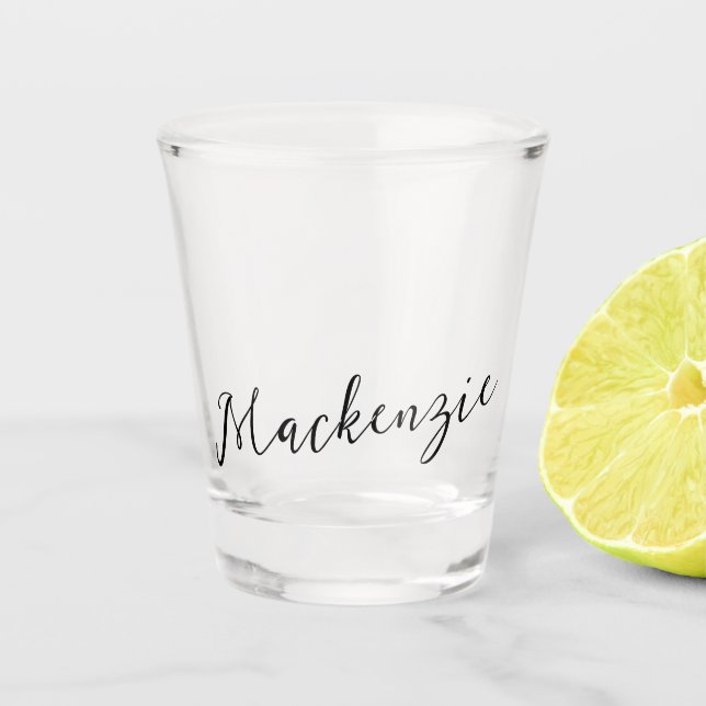 Your Name In Elegant Script Font Shot Glass (Front)