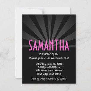 Your Name in Lights Birthday Party Invitations