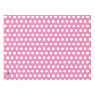 your name in pink and white dots trendy pattern tablecloth