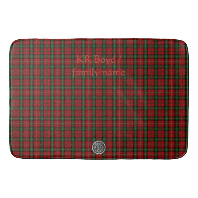 Your name / initials on Boyd Clan Family Tartan Bath Mat (Front)