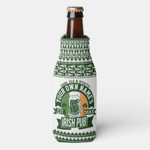 Your Name Irish Pub   Personalized Irish Beer Bottle Cooler
