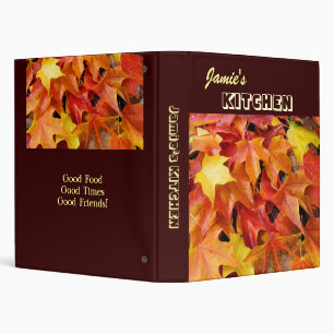 Your Name KITCHEN custom recipe binder Leaves