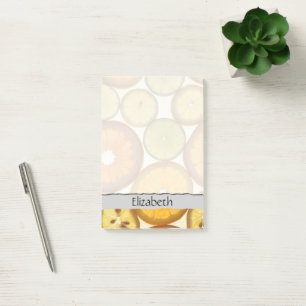 Your Name - Lemon, Orange and Lime Slices - Yellow Post-it Notes