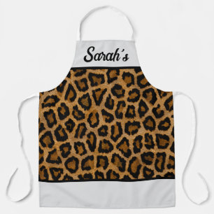 YOUR NAME Leopard Print Apron