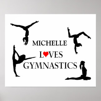 "YOUR NAME" Loves Gymnastics Poster
