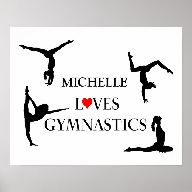 "YOUR NAME" Loves Gymnastics Poster (Front)