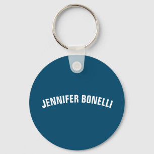 Your name minimalist modern ocean blue colour keychain
