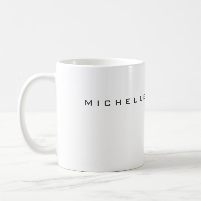 Your Name Minimalist Professional Modern Coffee Mu Coffee Mug (Left)