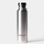 Your Name Modern Masculine Silver Water Bottle<br><div class="desc">Personalize this modern, masculine water bottle with your name in a sleek, bold font.</div>