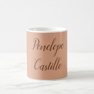 Your Name Modern Simple Plain Tumbleweed Colour Coffee Mug