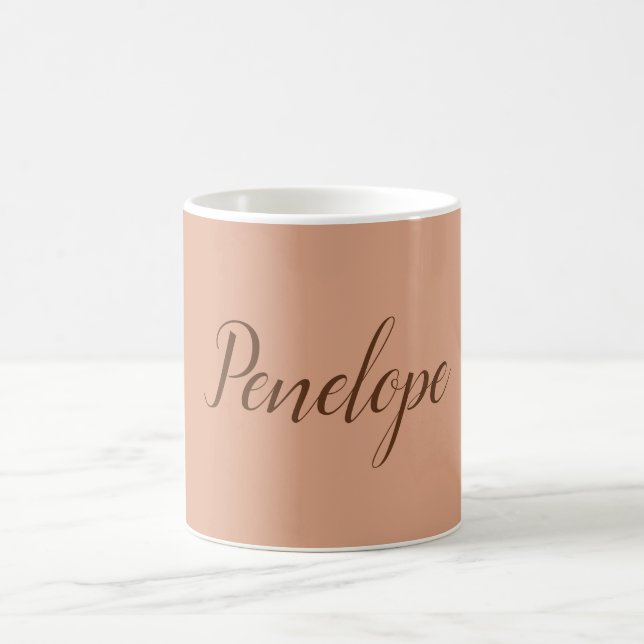 Your Name Modern Simple Plain Tumbleweed Colour Coffee Mug (Center)