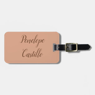 Your Name Modern Simple Plain Tumbleweed Colour Luggage Tag