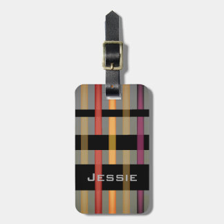 Your Name & Modern Weaving Stripes Luggage Tag