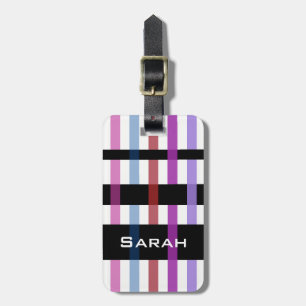 Your Name & Modern Weaving Stripes Luggage Tag