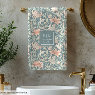 Your Name Morris Inspired Bath Towel