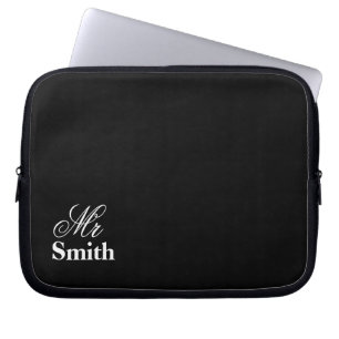 Your Name Mr Smith Black Laptop Sleeve