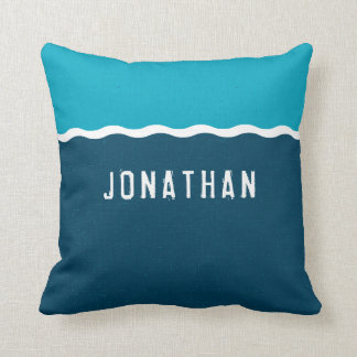 Your Name Ocean Waves Throw Pillow