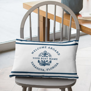 Your Name of Boat Ancient Anchor  Lumbar Pillow