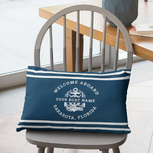 Your Name of Boat Ancient Anchor  Lumbar Pillow