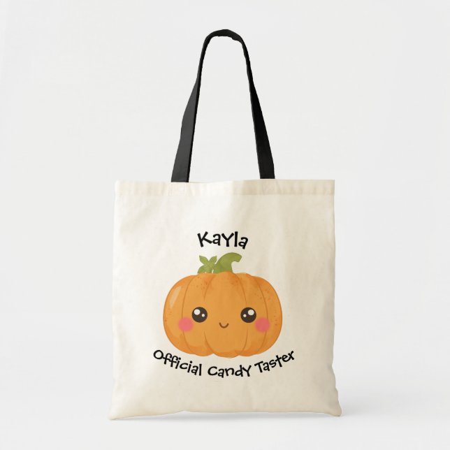 Your Name Official Candy Taster Trick or Treat Tote Bag (Front)