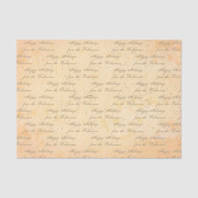 Your name on Antiqued  Tissue Paper (Front)