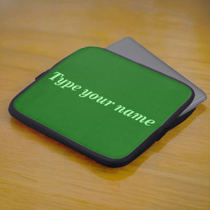 Your Name on Green Laptop Sleeve