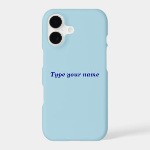 Your Name on Light Blue Phone Case