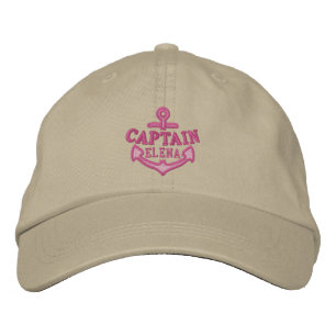 Your Name on Nautical Anchor Embroidery Captain Embroidered Hat