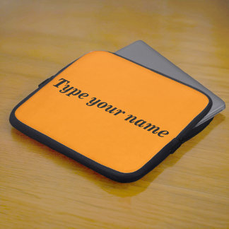 Your Name on Orange Laptop Sleeve