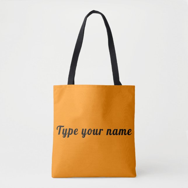 Your Name on Orange Tote Bag (Front)