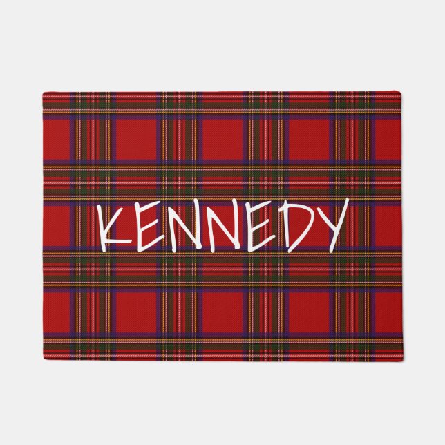 Your Name On Plaid Doormat (Front)