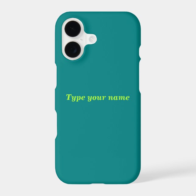 Your Name on Teal Green Phone Case (Verso)