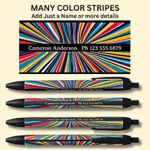 Your Name & Optional Details on Stripes & Black Ink Pen