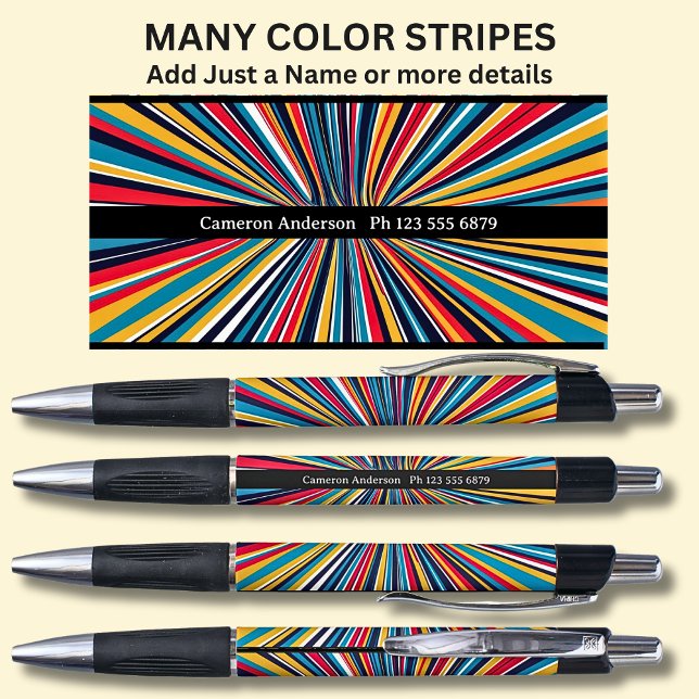 Your Name & Optional Details on Stripes & Blackj Pen (Creator Uploaded)