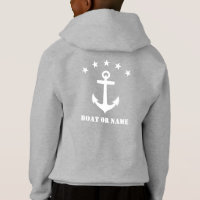 Your Name or Boat Name Classic Anchor White & Grey