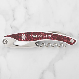 Your Name or Boat Name Ship Wheel   Corkscrew