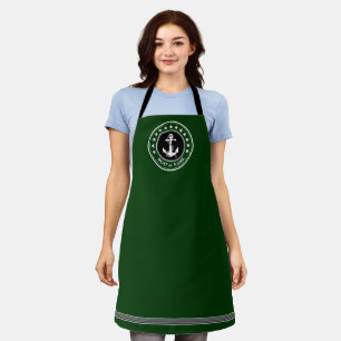 Your Name or Boat Nautical Anchor Stars Forest Apron