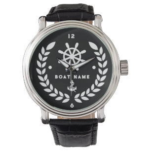 Your Name or Boat Vintage Nautical Anchor Watch