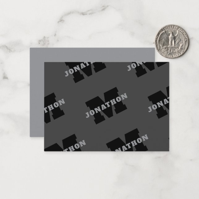 Your Name or Business Name | Modern Masculine Grey Card (Front/Back In Situ)